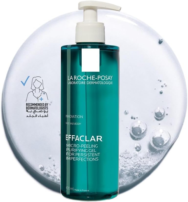 effaclar micro peeling purifying gel cleanser 400ml La Roche-Posay Effaclar Micro-Peeling Purifying Gel Cleanser 400ml bottle for acne treatment